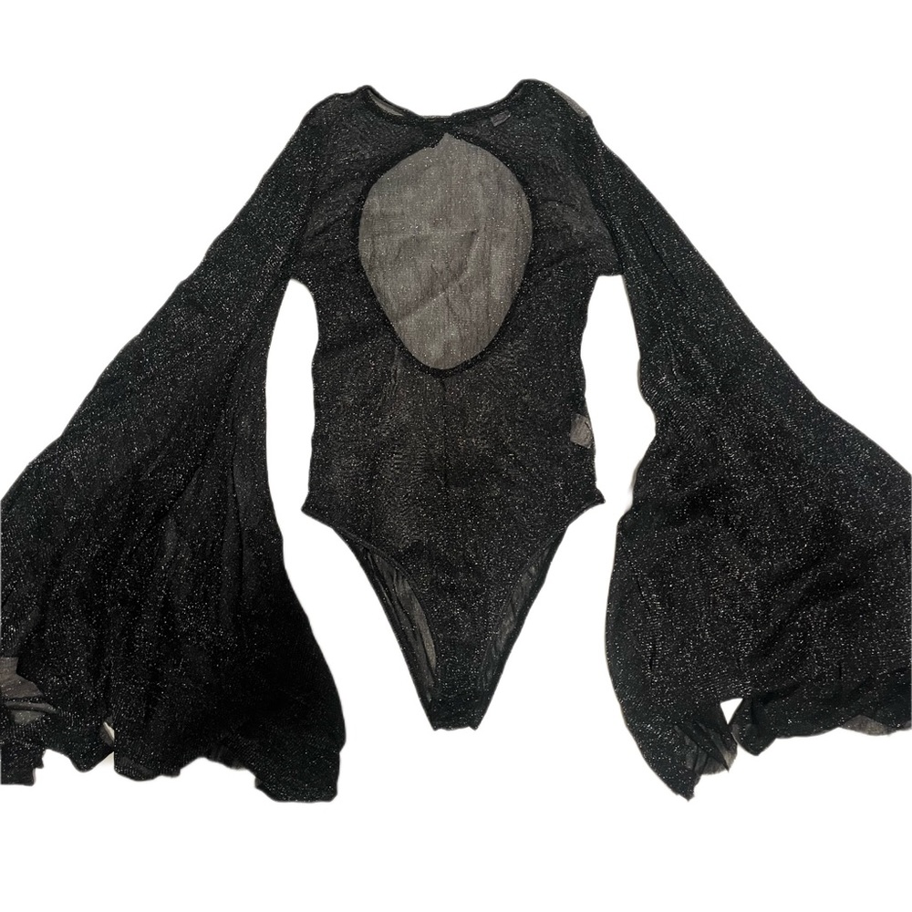 ❌SOLD❌ Sheer Bell Sleeve Bodysuit